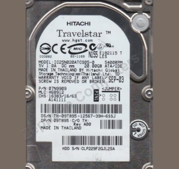 Hitachi IC25N020ATCS05-0 HDD 20GB 2.5' IDE