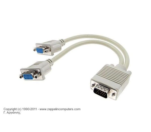 1 PC TO 2 VGA SVGA MONITOR Y SPLITTER CABLE